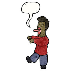 cartoon sleepwaking man