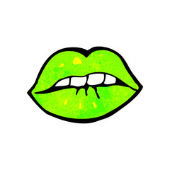 green halloween lips cartoon