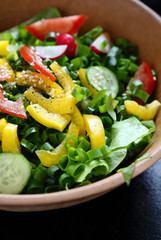 fresh vegetables salad in bowl