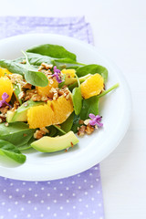 healthy salad with orange and avocado
