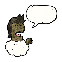 head in clouds cartoon man