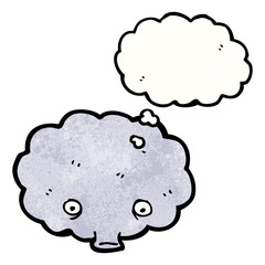 cartoon cloud with thought bubble