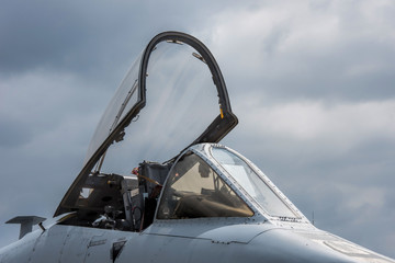 Naklejka na ściany i meble cockpit of military aircraft