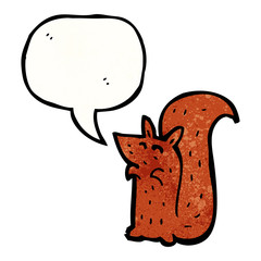 cartoon squirrel with speech bubble