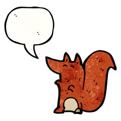 cartoon squirrel with speech bubble