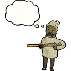 cartoon hunter with rifle