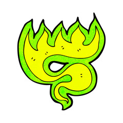 green fire cartoon character