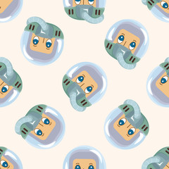 spaceman ,seamless pattern