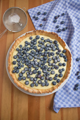 Vanilletarte mit Blaubeeren