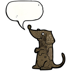 cartoon dog with speech bubble