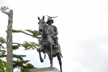 Obraz premium 仙台城址伊達政宗像