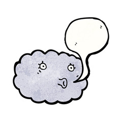 funny cartoon cloud with speech bubble