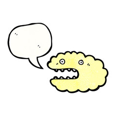funny cartoon cloud with speech bubble