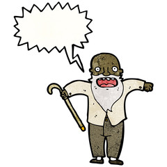 cartoon shocked old man
