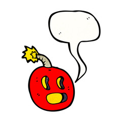crazy bomb with speech bubble