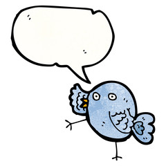 funny blue bird cartoon