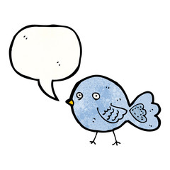 funny blue bird cartoon