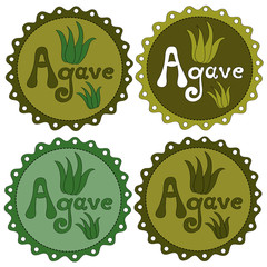 Agave vector icons set