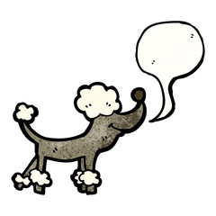 cartoon barking poodle