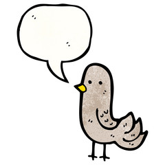cartoon bird with speech bubble