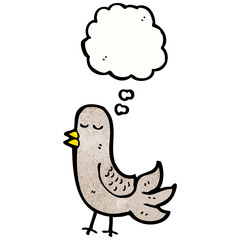 cartoon bird with thought bubble