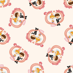 wedding couple ,seamless pattern