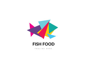 Abstract vector element. Fish food logo template. Stock
