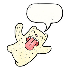 funny polar bear with speech bubble