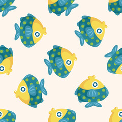 Obraz na płótnie Canvas sea animal fish cartoon ,seamless pattern