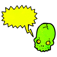 shrieking skull cartoon