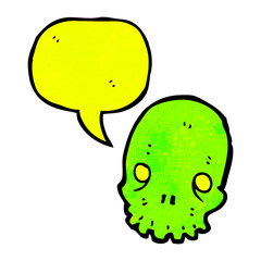 shrieking skull cartoon