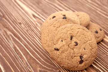 oat cookies on wooden table