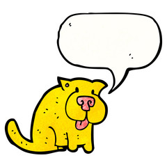 cartoon dog with speech bubble