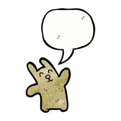 cartoon rabbit with speech bubble