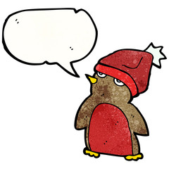 cartoon robin wearing hat