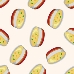 Corn chowder soup ,seamless pattern