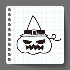 halloween pumpkin doodle drawing