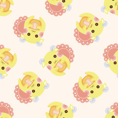animal goat having afternoon tea ,seamless pattern