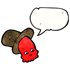 cartoon talking skull in top hat