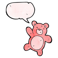 cartoon waving teddy bear