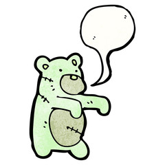 cartoon zombie teddy bear