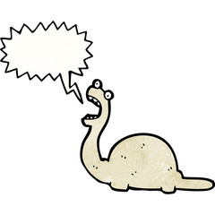 cartoon dinosaur with speech bubble