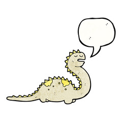 cartoon dinosaur with speech bubble