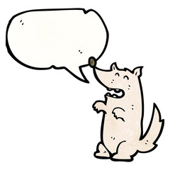 cartoon wolf with speech bubble