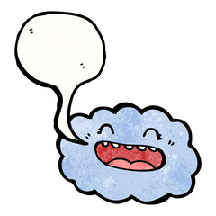 cartoon cloud with speech bubble