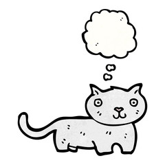 cartoon cat with thought bubble