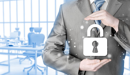 lock security businessman protect concept - 86108672