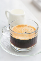 hot coffee for drink with fresh milk