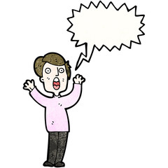 cartoon shrieking man