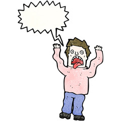 cartoon terrified man